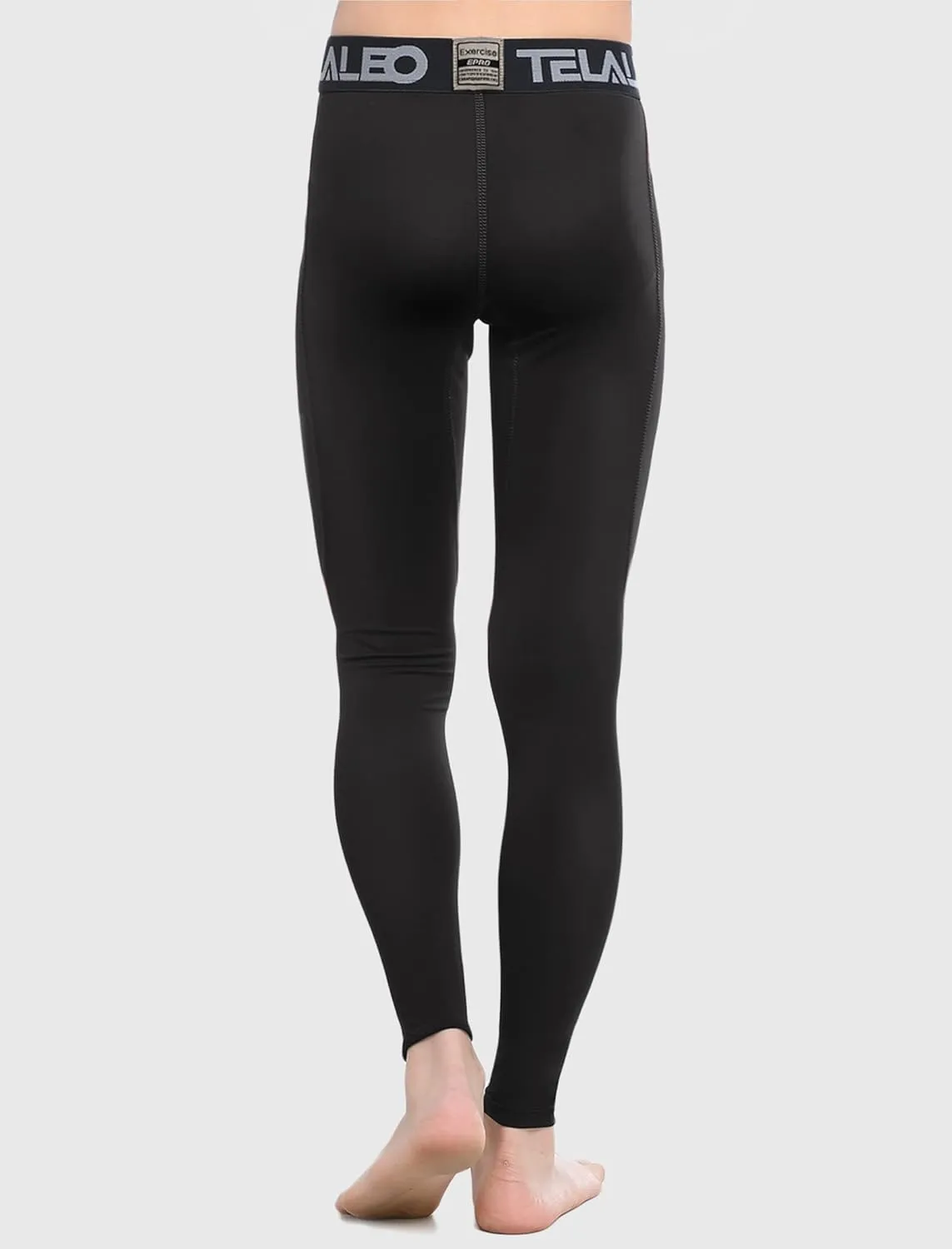 TELALEO 1/2/3/4 Pack Boys' Youth Compression Leggings Pants Tights Athletic Base Layer for Running Hockey Basketball