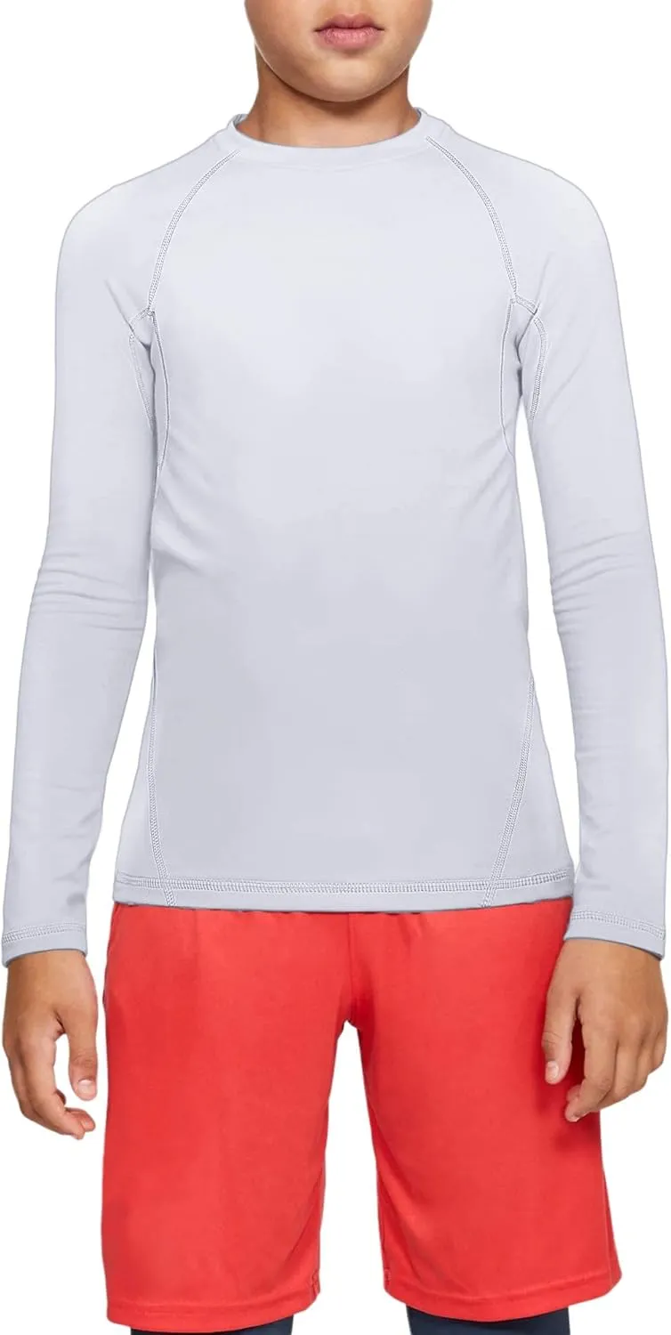 TELALEO 4, 3, 2, 5/1 Pack Boys' Girls' Compression Shirts Youth Long Sleeve Undershirt Sports Moisture Wicking Baselayer