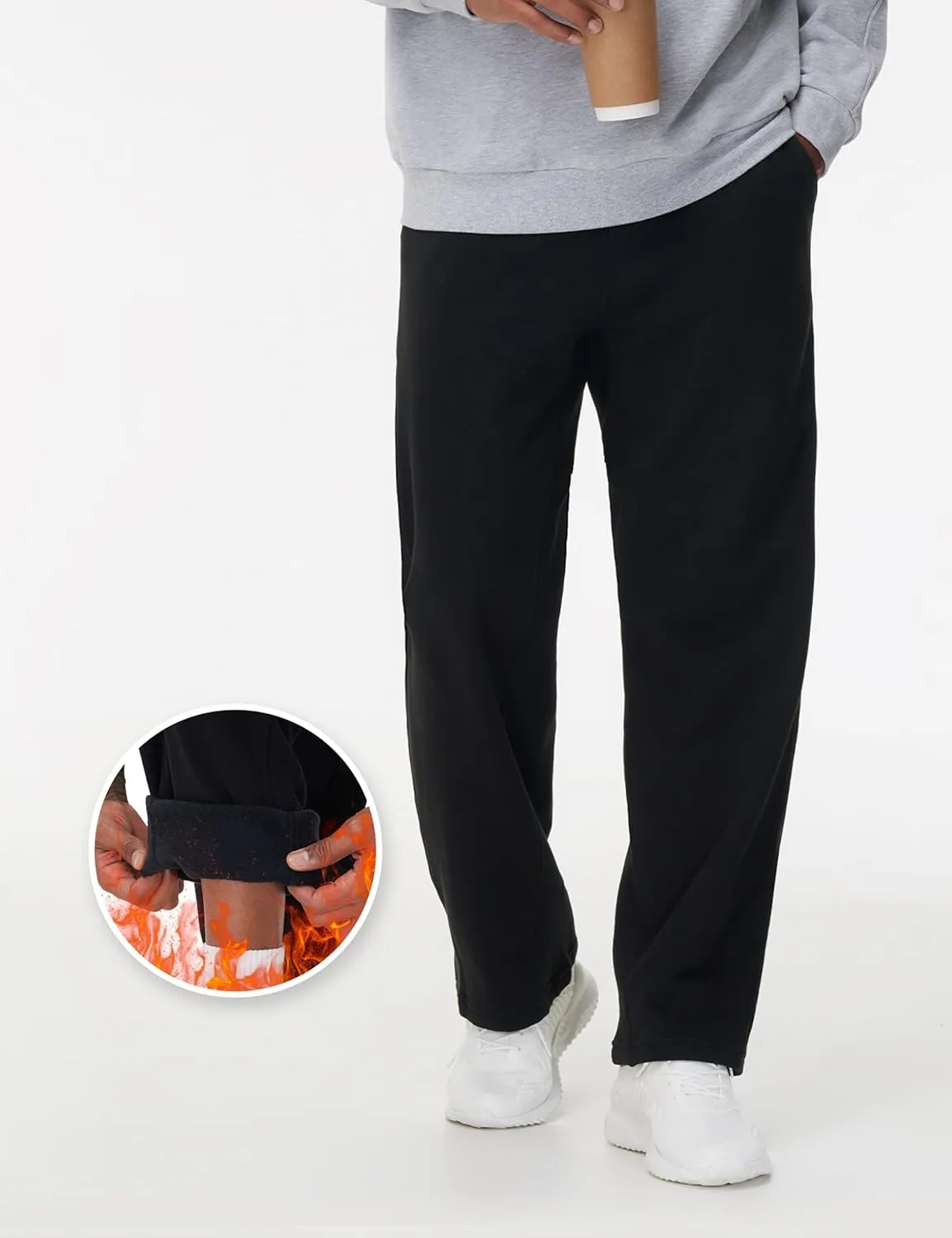 THE GYM PEOPLE Men's Baggy Fleece Workout Sweatpants with Pockets Drawstring Lounge Athletic Running Pants