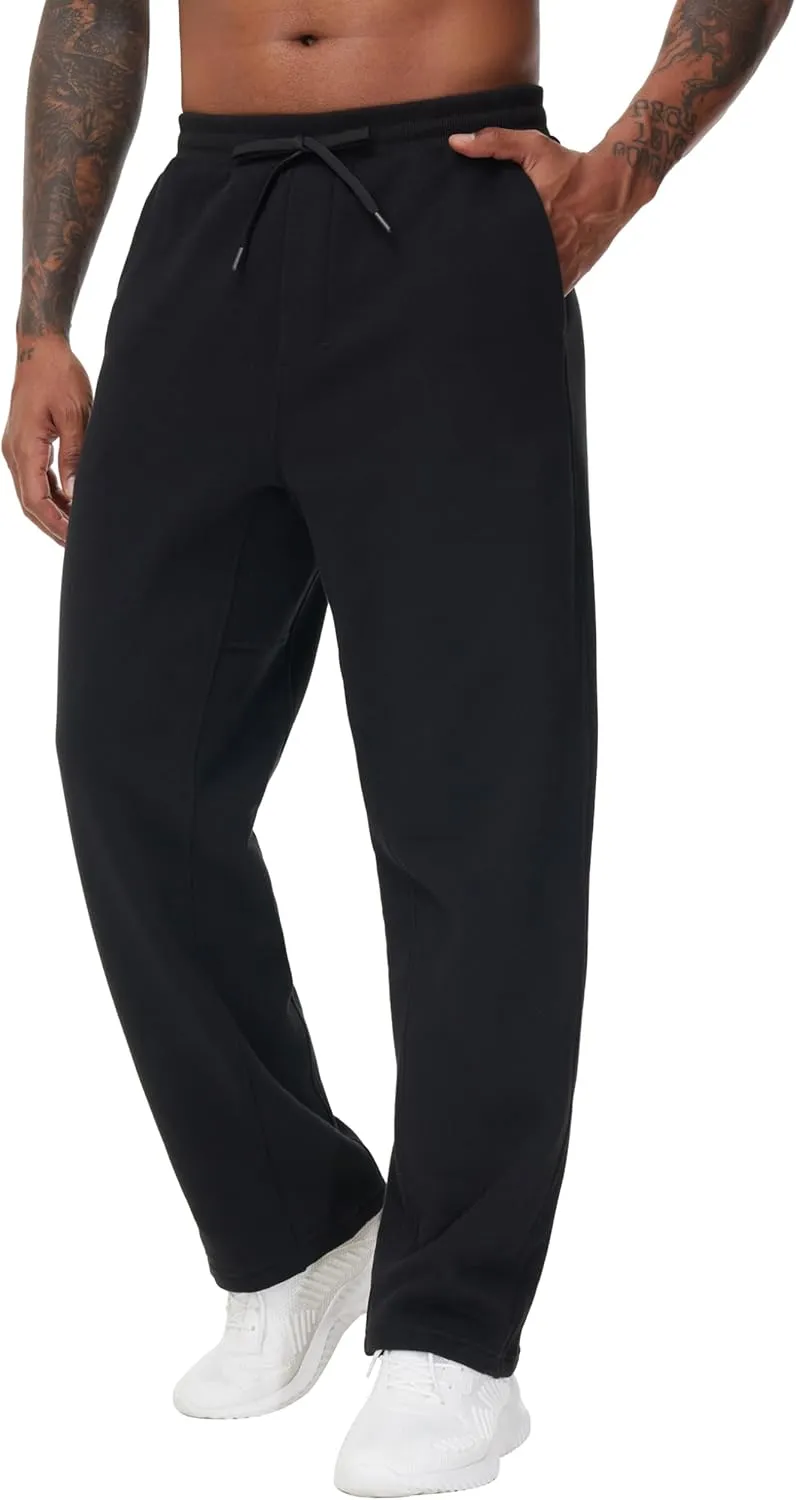 THE GYM PEOPLE Men's Baggy Fleece Workout Sweatpants with Pockets Drawstring Lounge Athletic Running Pants