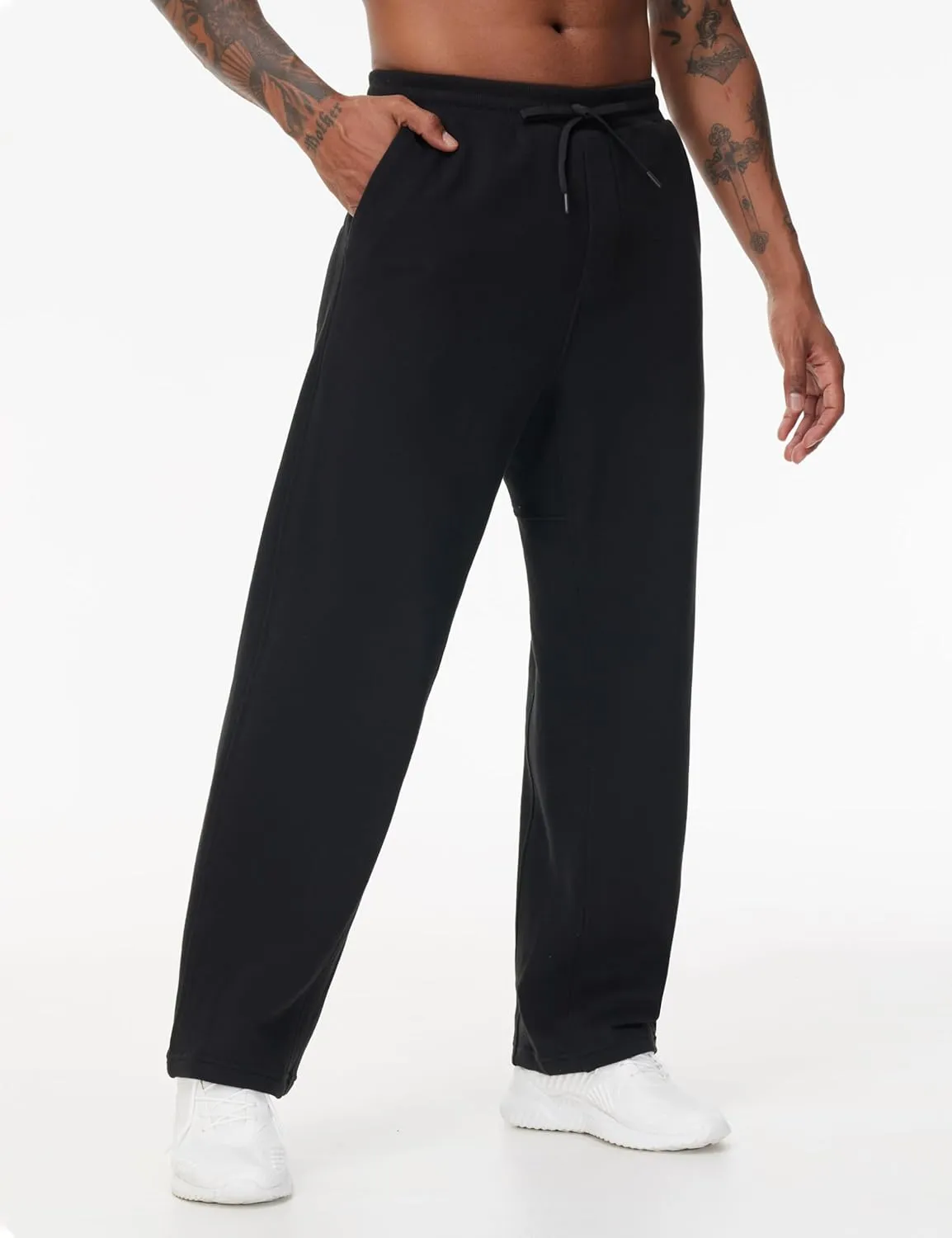 THE GYM PEOPLE Men's Baggy Fleece Workout Sweatpants with Pockets Drawstring Lounge Athletic Running Pants