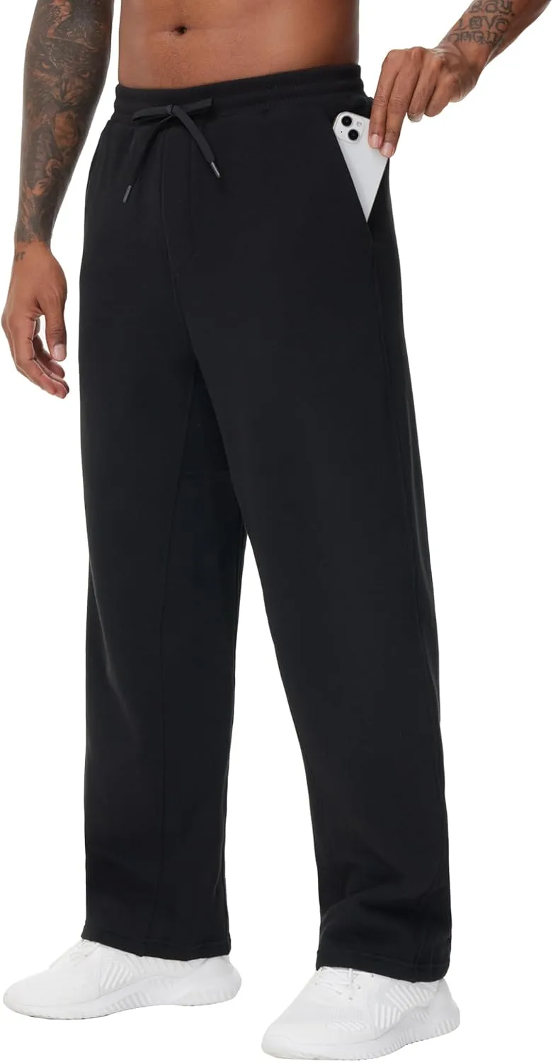 THE GYM PEOPLE Men's Baggy Fleece Workout Sweatpants with Pockets Drawstring Lounge Athletic Running Pants
