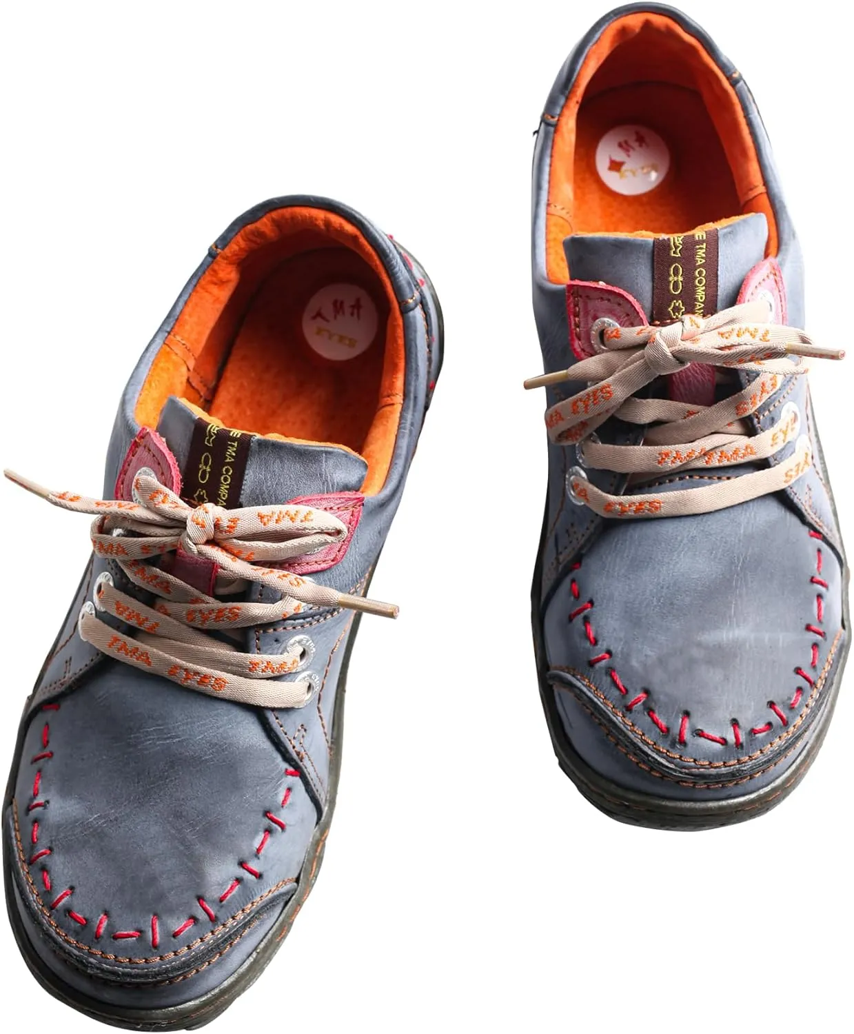 TMA EYES Women 's Hand Stitched Leather Walking Shoes