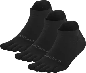 Toe Socks for Men Women Coolmax Cushioned Five Finger Socks 3 Pairs Athletic Breathable Running Socks