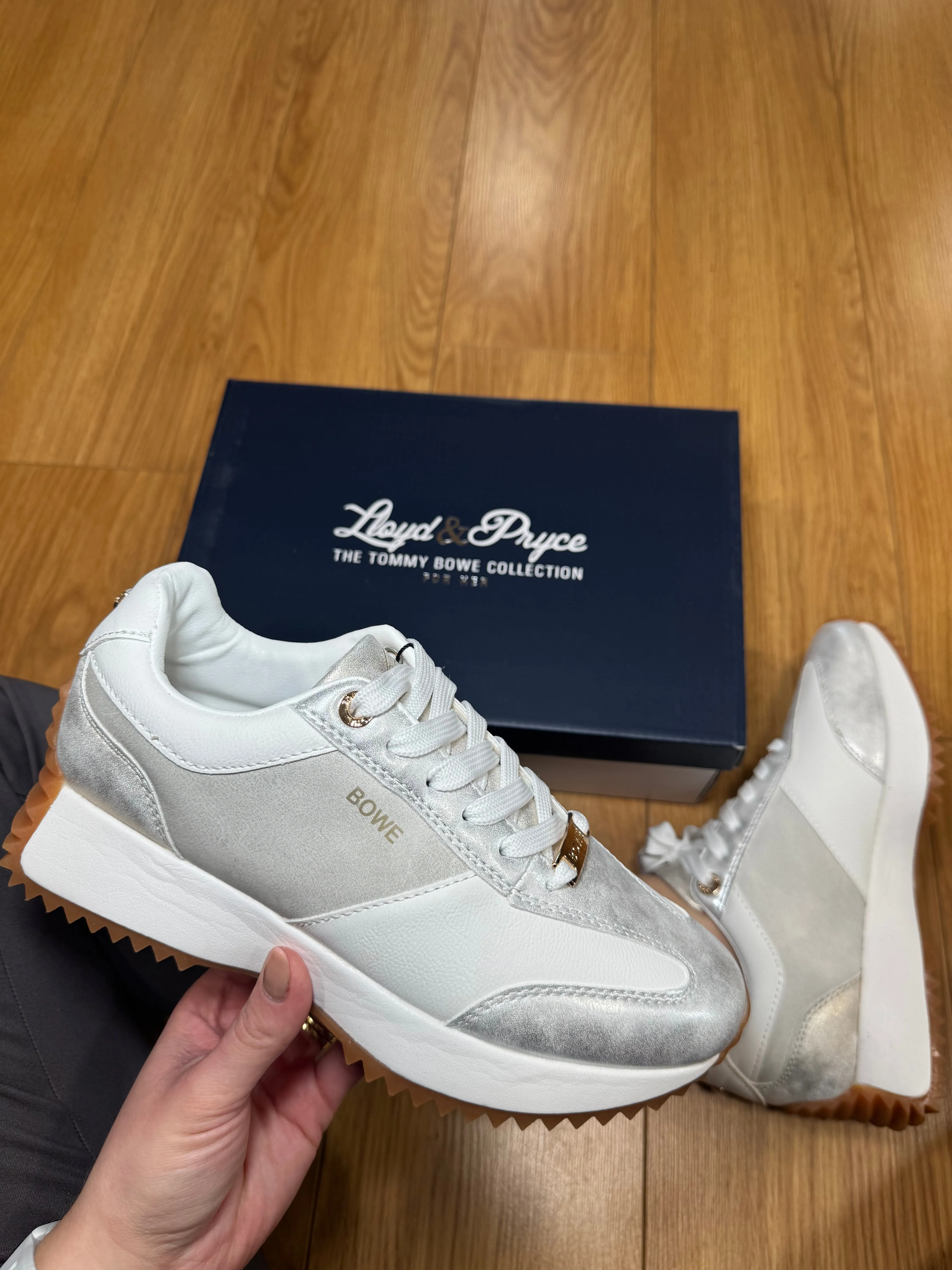 Tommy Bowe for Her Forsyth White Shimmer Trainer