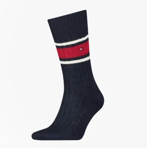 Tommy Hilfiger Ribbed Wool Mens Premium Trainer Socks Navy