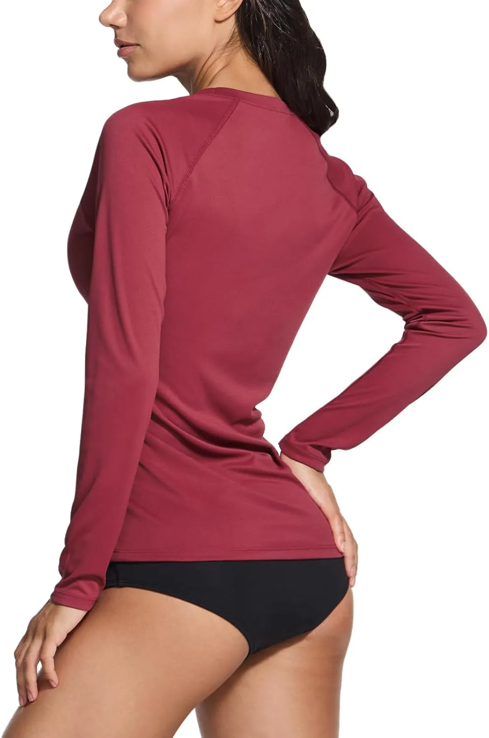 TSLA Women's Long Sleeve Rash Guard Swim Shirts, UPF 50  UV Protection Regular-Fit Quick Dry Water Shirts