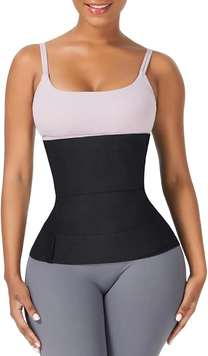 Tummy Wrap Waist Trainer, Sauna compression Trimmer belt for abdominal support, One Size Fit All