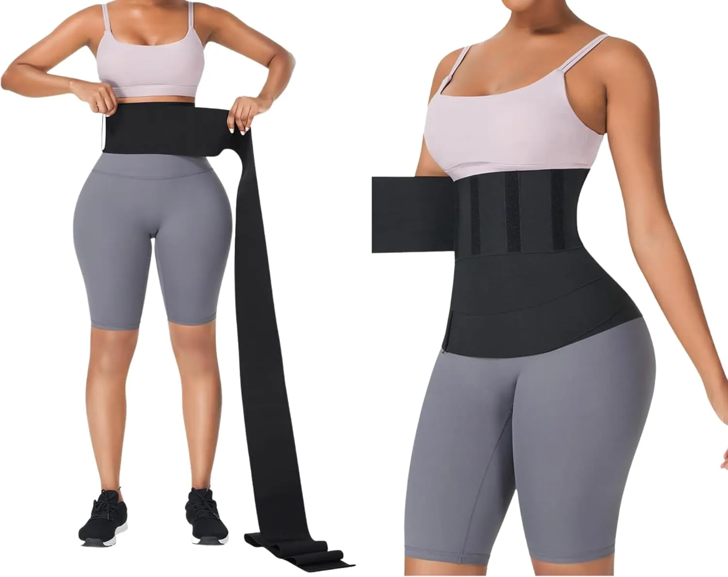 Tummy Wrap Waist Trainer, Sauna compression Trimmer belt for abdominal support, One Size Fit All