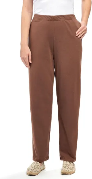 Turtle Bay New York Plus Size Women's Knit Straight Leg Elastic Waist Sweatpants with Flat Front Waistband