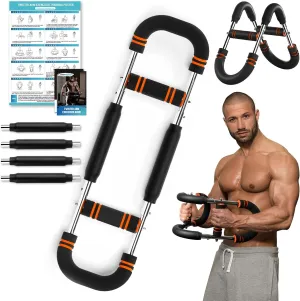 Twister Arm Trainer, Adjustable Resistance Twister Arm Chest Exerciser with Training Poster for Men & Women, Chest Workout Device Equipment for Chest Clip Muscle & Arm Strength