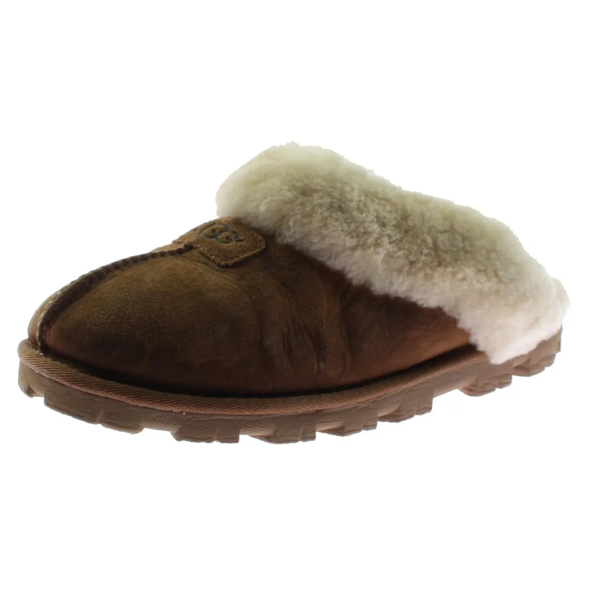 Ugg Coquette Women's Leather Fur Trim Slide Mule Slippers
