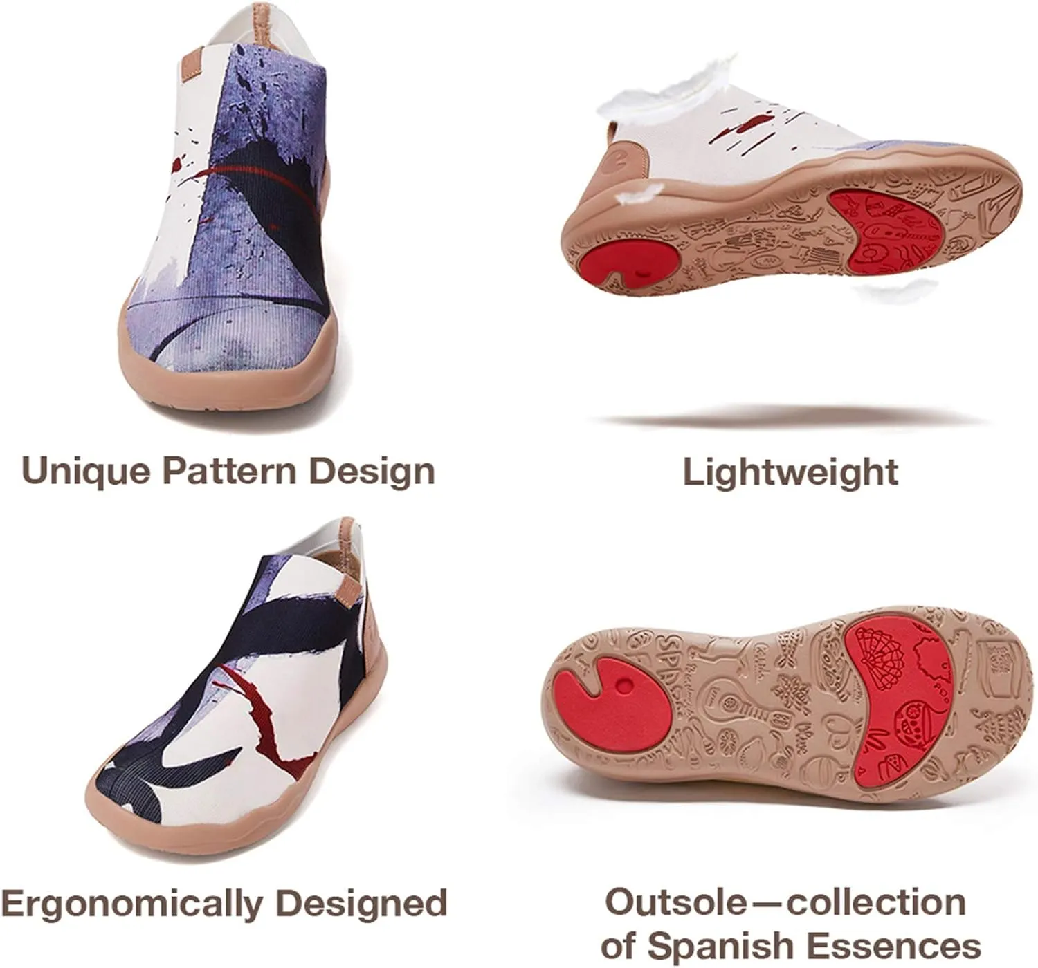 UIN Men's Walking Shoes Slip On Knitted Casual Boots Lightweight Comfort Fashion Sneaker The New Us