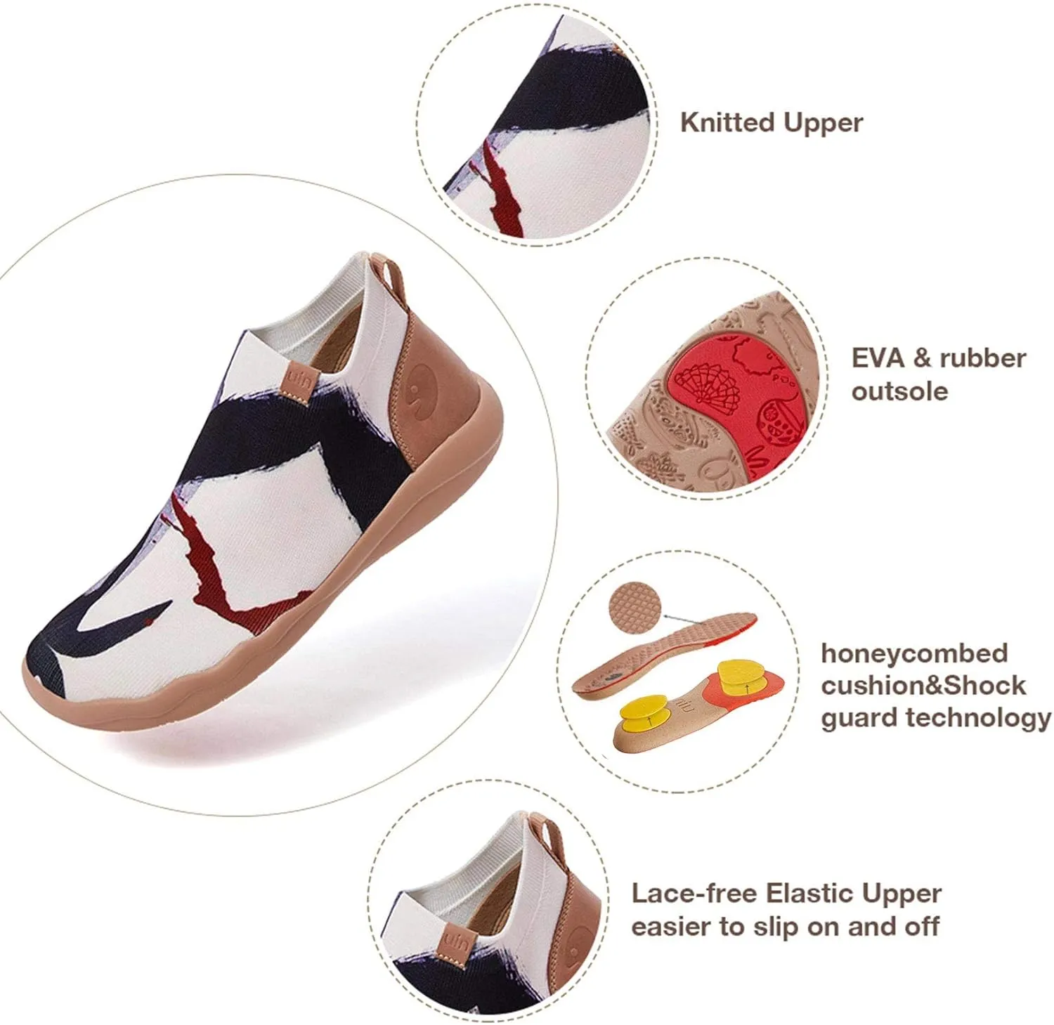UIN Men's Walking Shoes Slip On Knitted Casual Boots Lightweight Comfort Fashion Sneaker The New Us