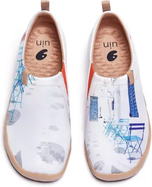 UIN Women's Slip On Sneakers Casual Loafers Knitted Art Painted Comfort Soft Walking Shoes
