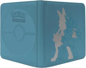 Ultra PRO Elite Series Pokémon Cards PRO-Binder - Lucario Design, Holds 480 Sleeved Cards, 12-Pocket Side-Loading Pages, Padded Leatherette with Foil, Zipper Closure, Ideal for Pokémon Collectors