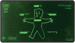 Ultra PRO - Fallout Black Stitched Playmat - Inventory Management - for Magic: The Gathering, Limited Edition Collectible Trading Tabletop Gaming Essentials Accessory Supplies