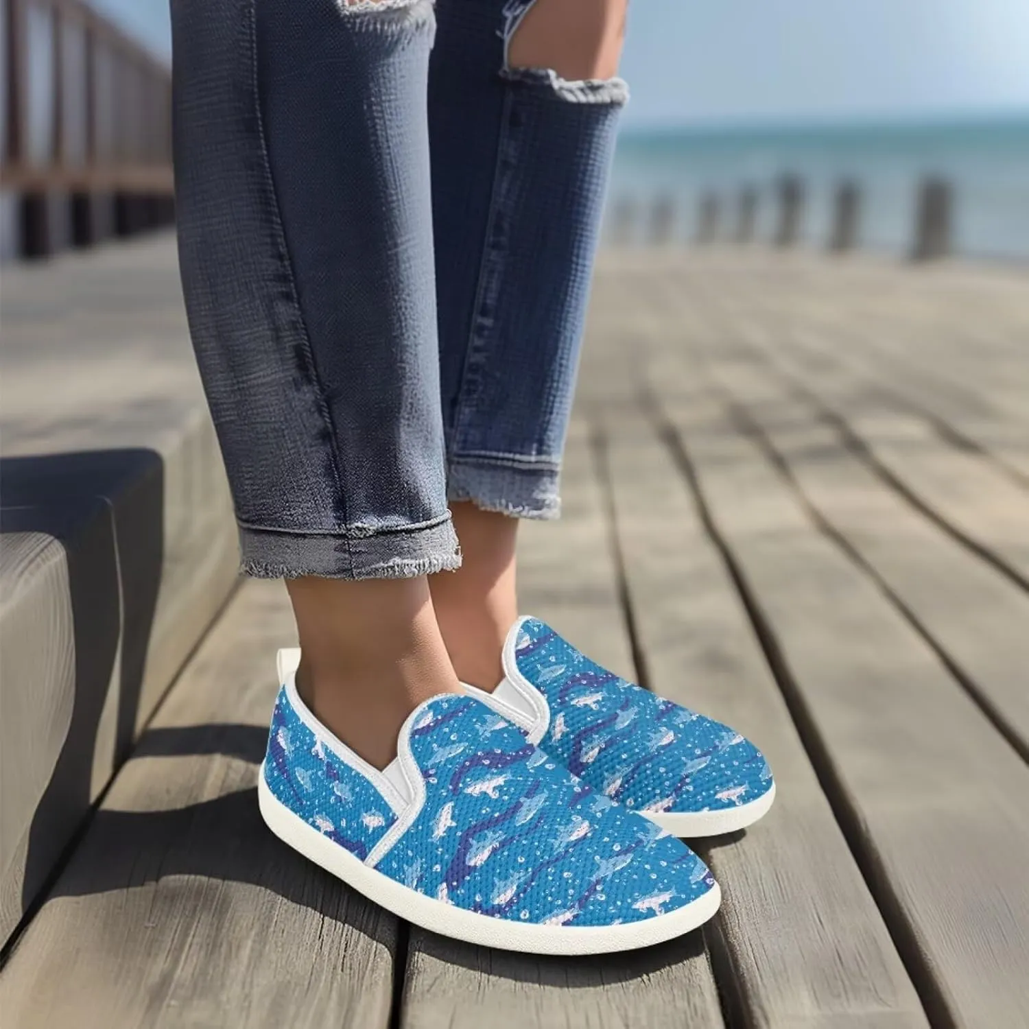 UNICEU Women Casual Slip On Sneaker Mesh Light Weight Sneaker Womens Road Running Shoes Breathable Jogging Footwear