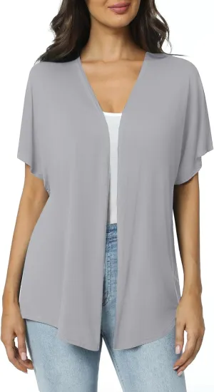 Urban CoCo Women's Lightweight Short Sleeve Kimono Cardigan Casual Cover Ups