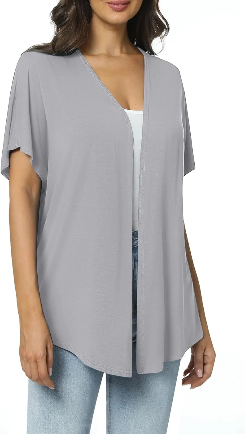 Urban CoCo Women's Lightweight Short Sleeve Kimono Cardigan Casual Cover Ups