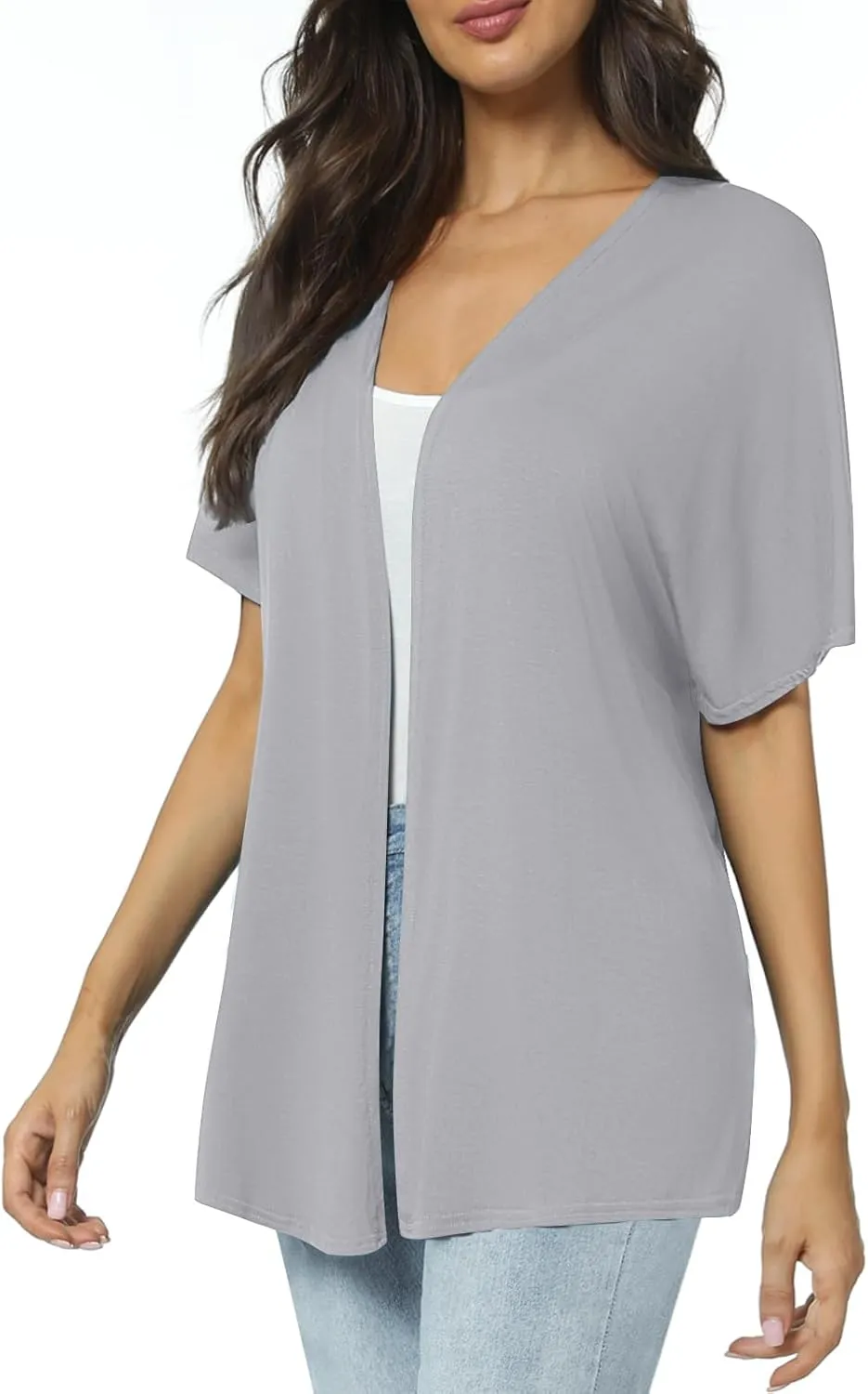 Urban CoCo Women's Lightweight Short Sleeve Kimono Cardigan Casual Cover Ups