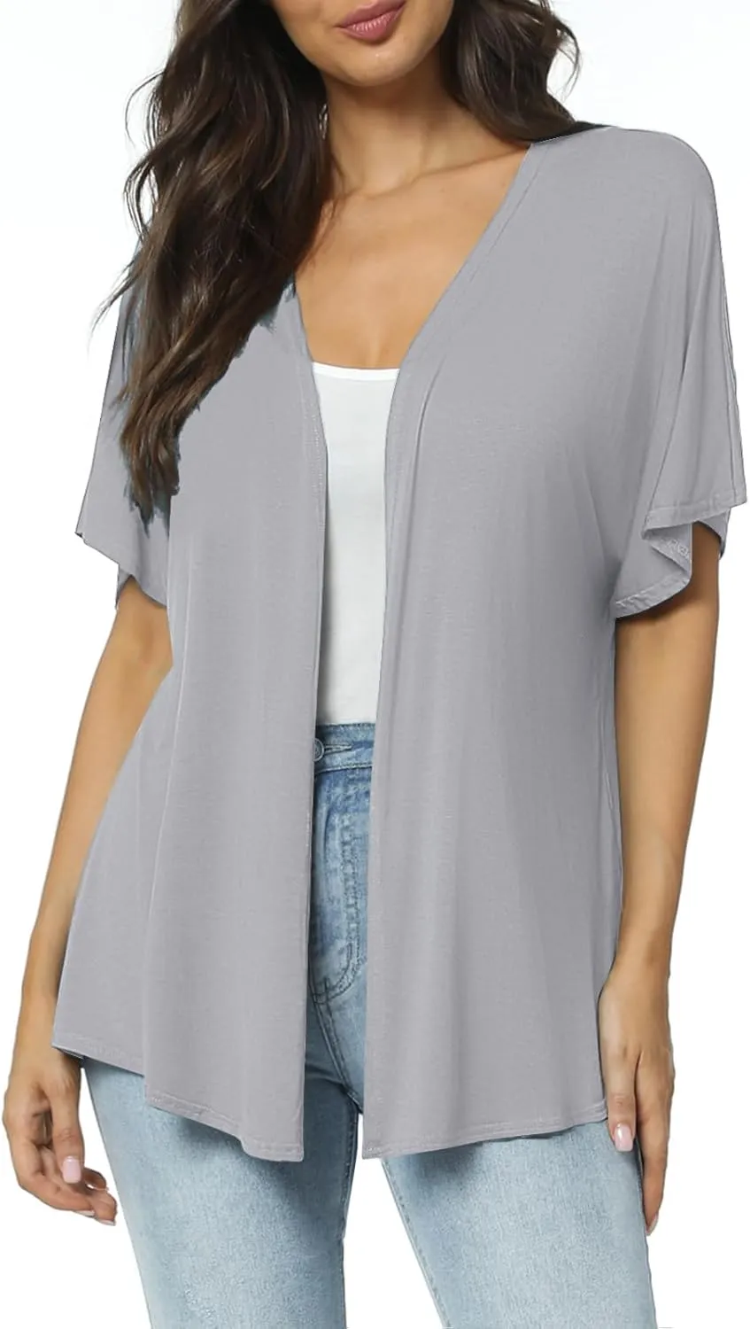 Urban CoCo Women's Lightweight Short Sleeve Kimono Cardigan Casual Cover Ups