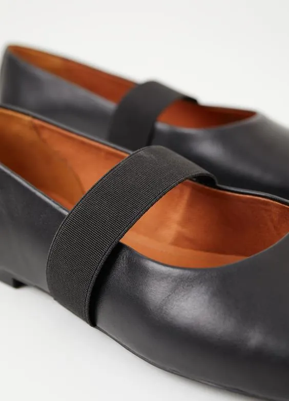 VAGABOND JOLIN ELASTIC BLACK FLATS