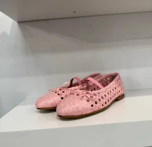 Valencia Pink Crochet Elastic Ballet Flat
