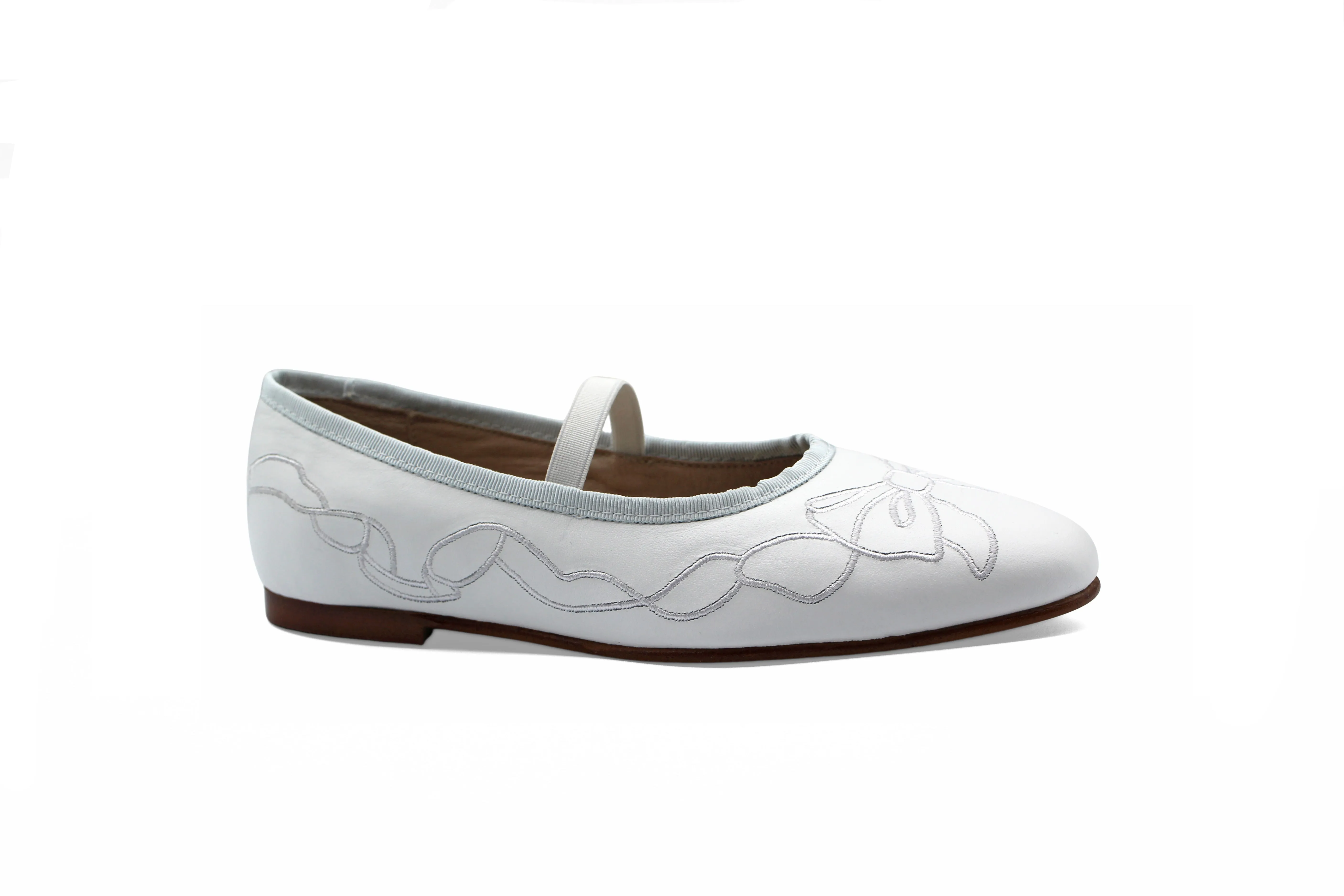 Valencia White  Elastic Flat