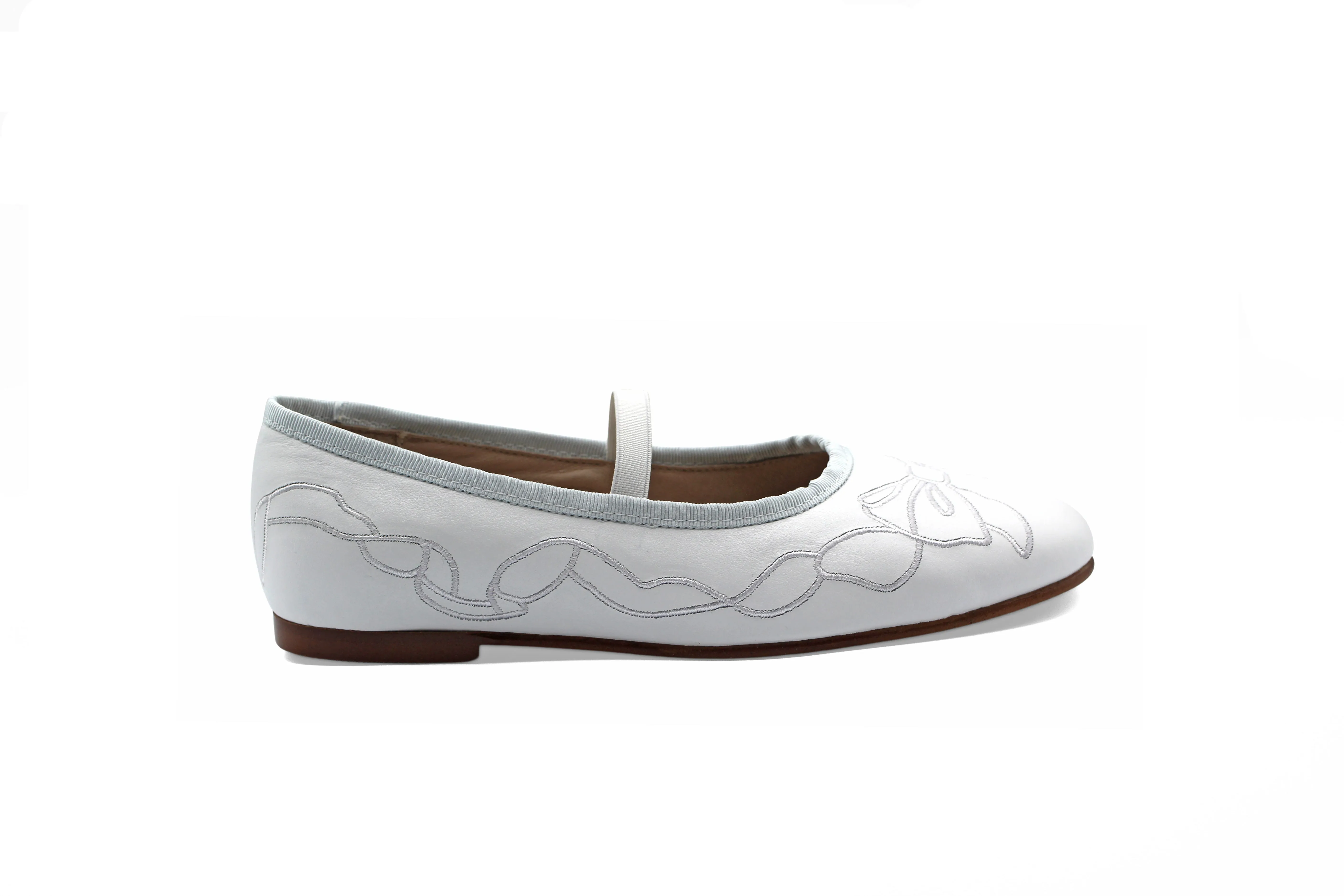 Valencia White  Elastic Flat