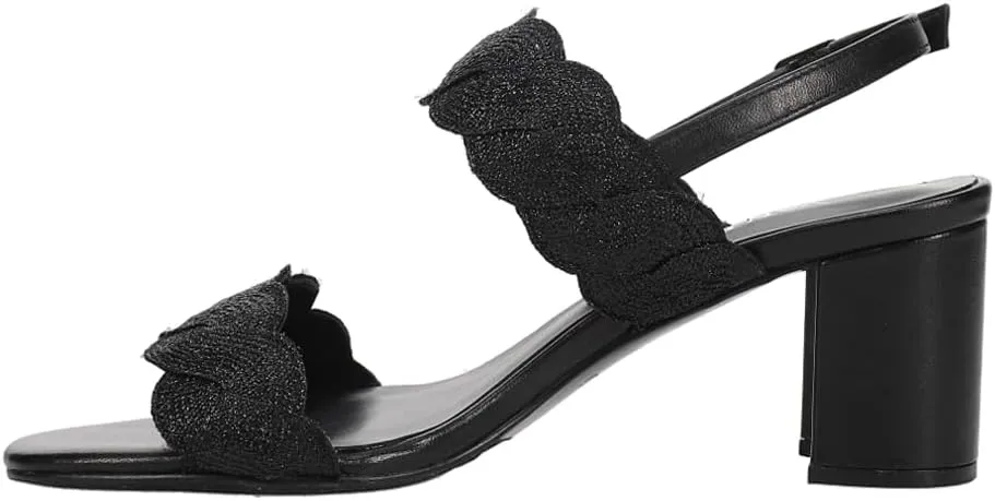 VANELi Womens Lettie Special Occasion Sling Back Casual Sandals Casual Mid Heel 2-3" - Black
