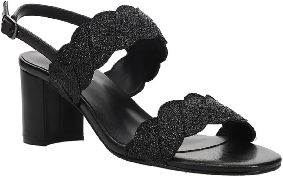 VANELi Womens Lettie Special Occasion Sling Back Casual Sandals Casual Mid Heel 2-3" - Black