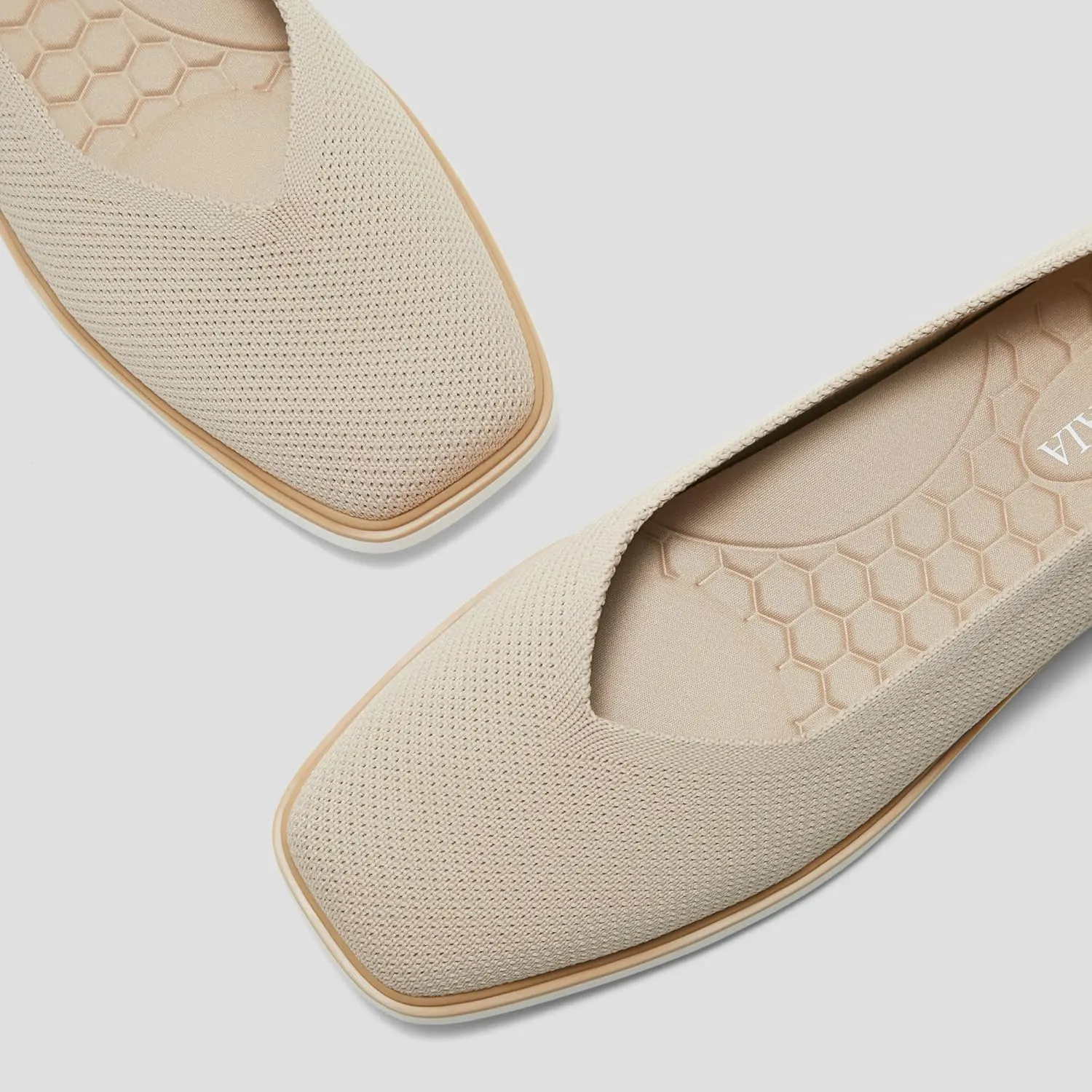 VIVAIA Mabel Square-Toe All-Day Standing Flats Washable Casual Shoes