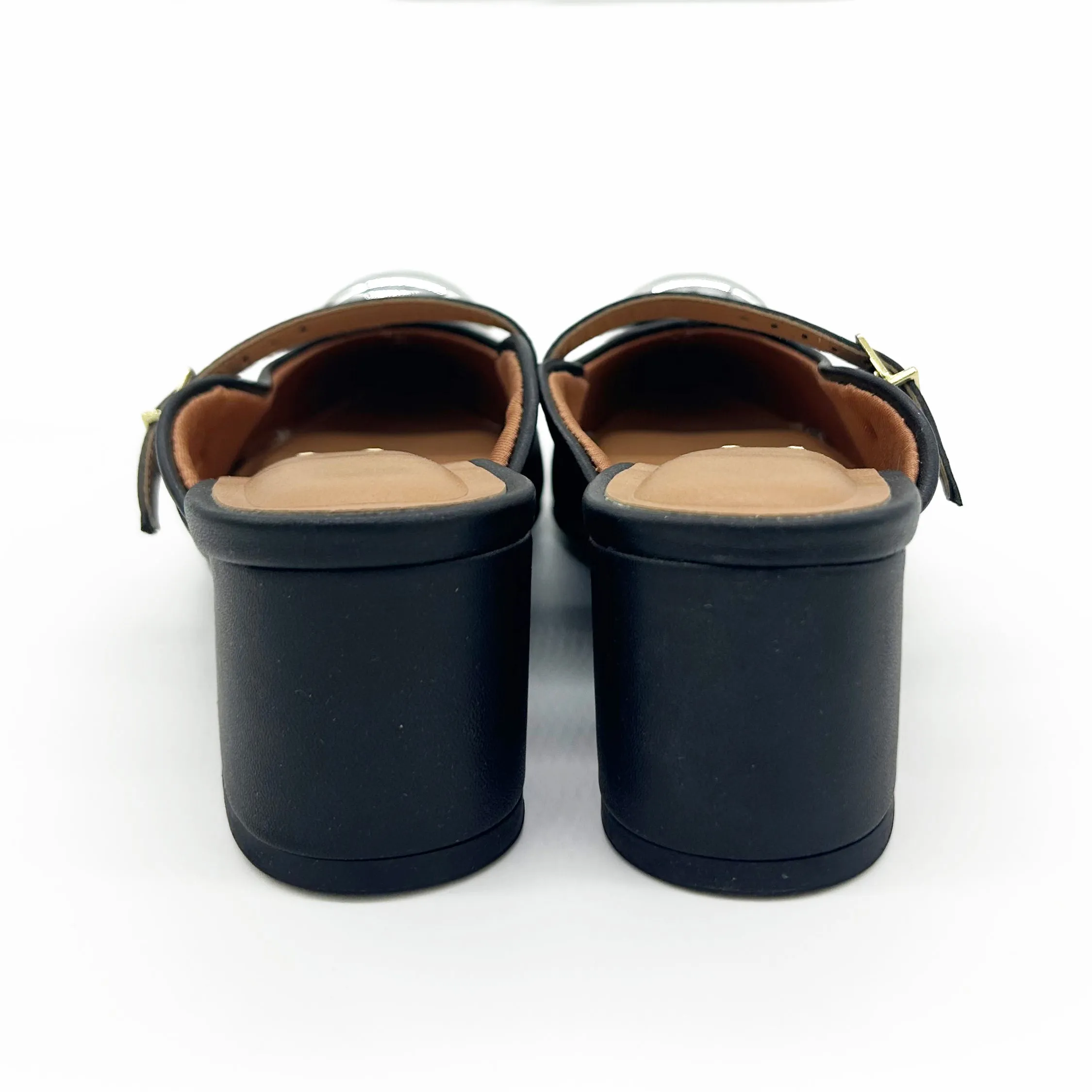 Vizzano 1220-370 Block Heel Mule in Black