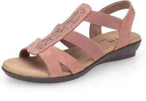 VJH confort Women's Comfort Flat Sandals Summer,with Rhinestone Open Toe Elastic Slip On Slingback Casual Walking Low Heele Sandals