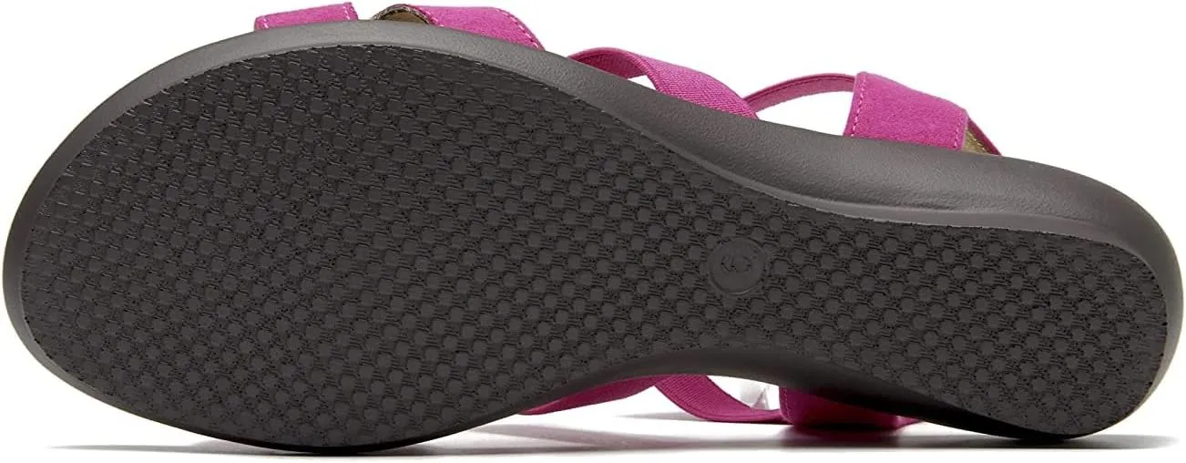 VJH confort Women's Comfort Flat Sandals Summer,with Rhinestone Open Toe Elastic Slip On Slingback Casual Walking Low Heele Sandals