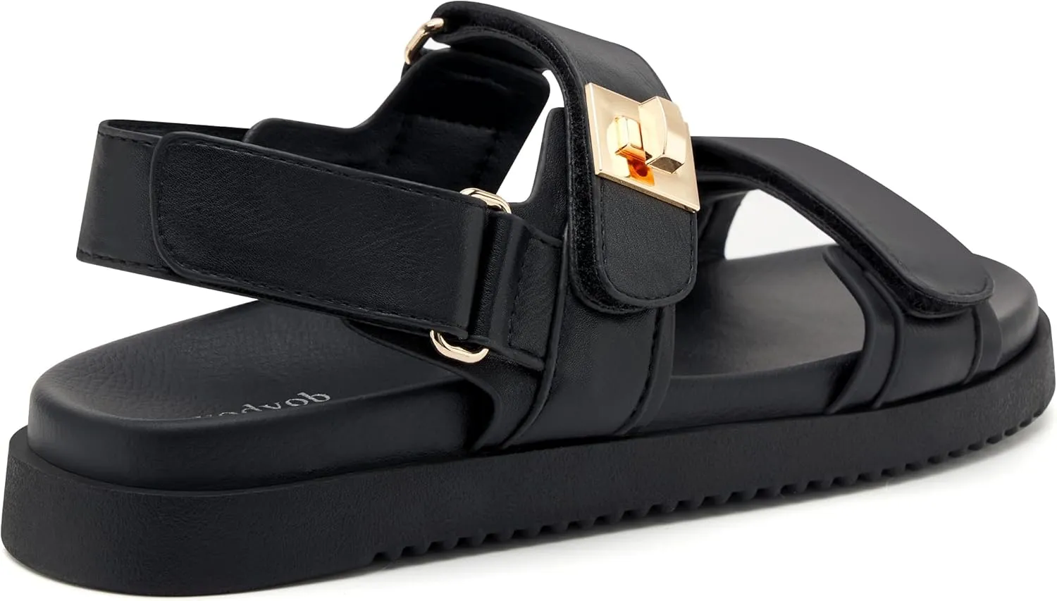 vodvob Women’s Flat Sandals with Soft Cushioned Footbed Open Toe Slides Adjustable Slip On Slippers for Summer