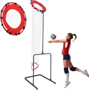 Volleyball Setter Trainer Net with Adjustable Height and Angle for Indoor and Outdoor Practice Sturdy Footed Base with Wheels Target Net for Setting Serving and Spiking Training Equipment