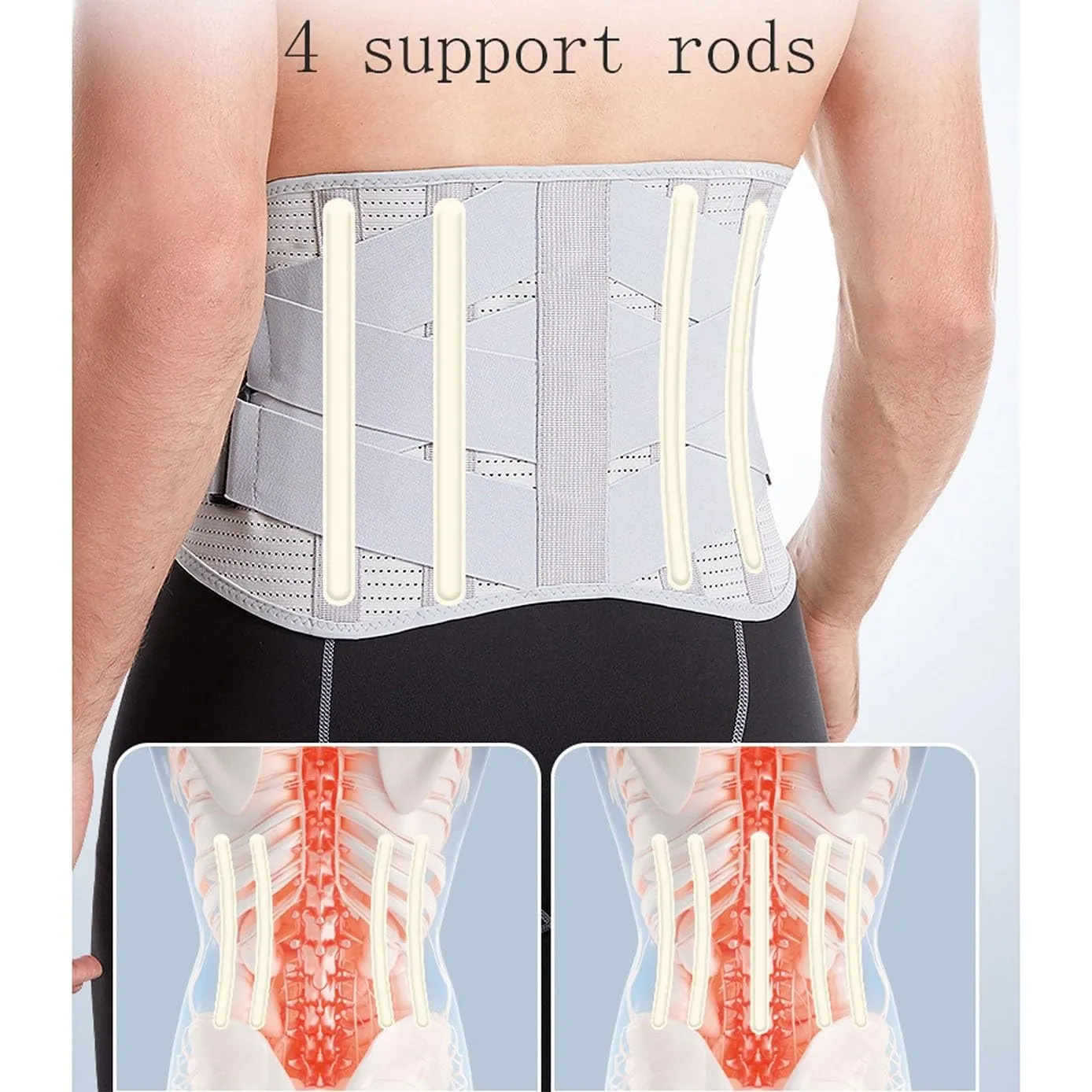 Waist Back Brace Support Belt Lower Lumbar Decompression Belt for Men Women Spine Pain Relief Corrector Post Surgery Work Sports Fitness Waist Trainer