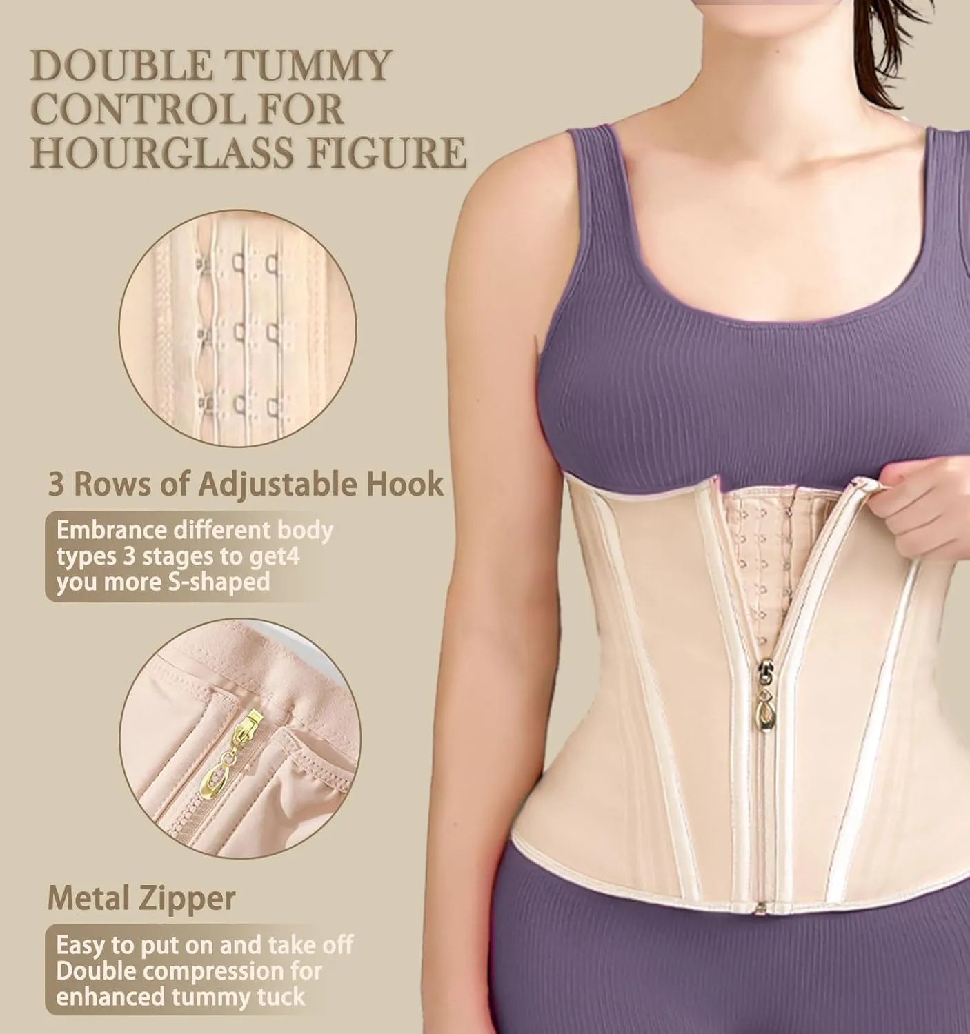 Waist Trainer for Women Plus Size Waist Trainer Postpartum for Women Sculpt Touch Body Shaper Tummy Control Colombian