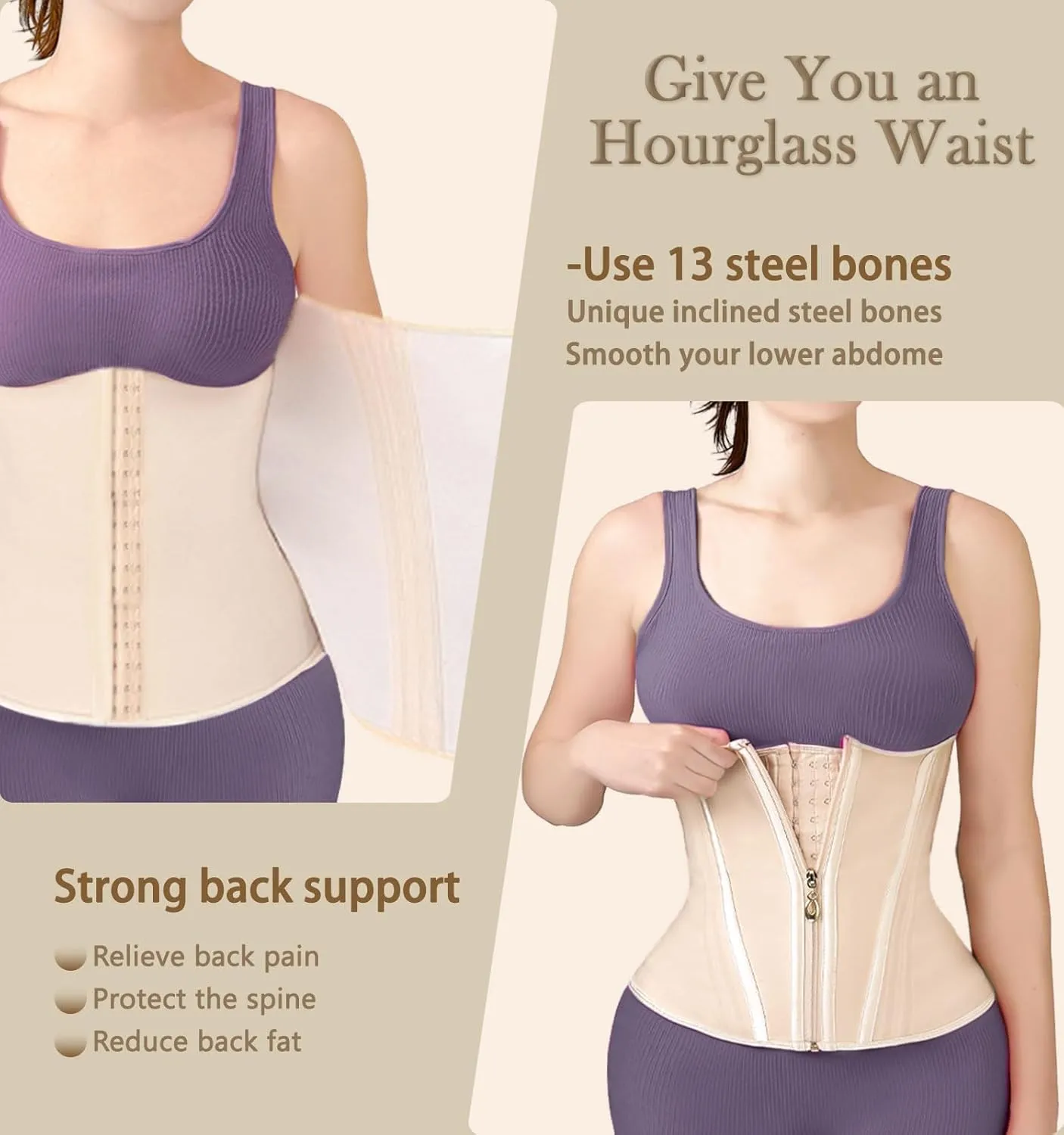 Waist Trainer for Women Plus Size Waist Trainer Postpartum for Women Sculpt Touch Body Shaper Tummy Control Colombian