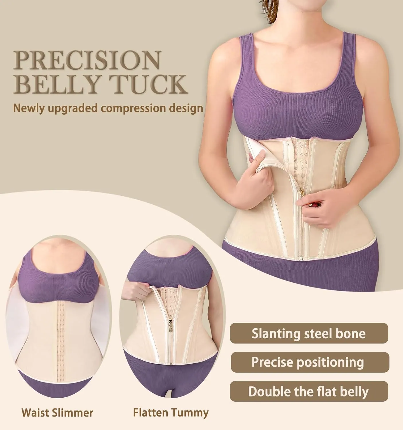 Waist Trainer for Women Plus Size Waist Trainer Postpartum for Women Sculpt Touch Body Shaper Tummy Control Colombian