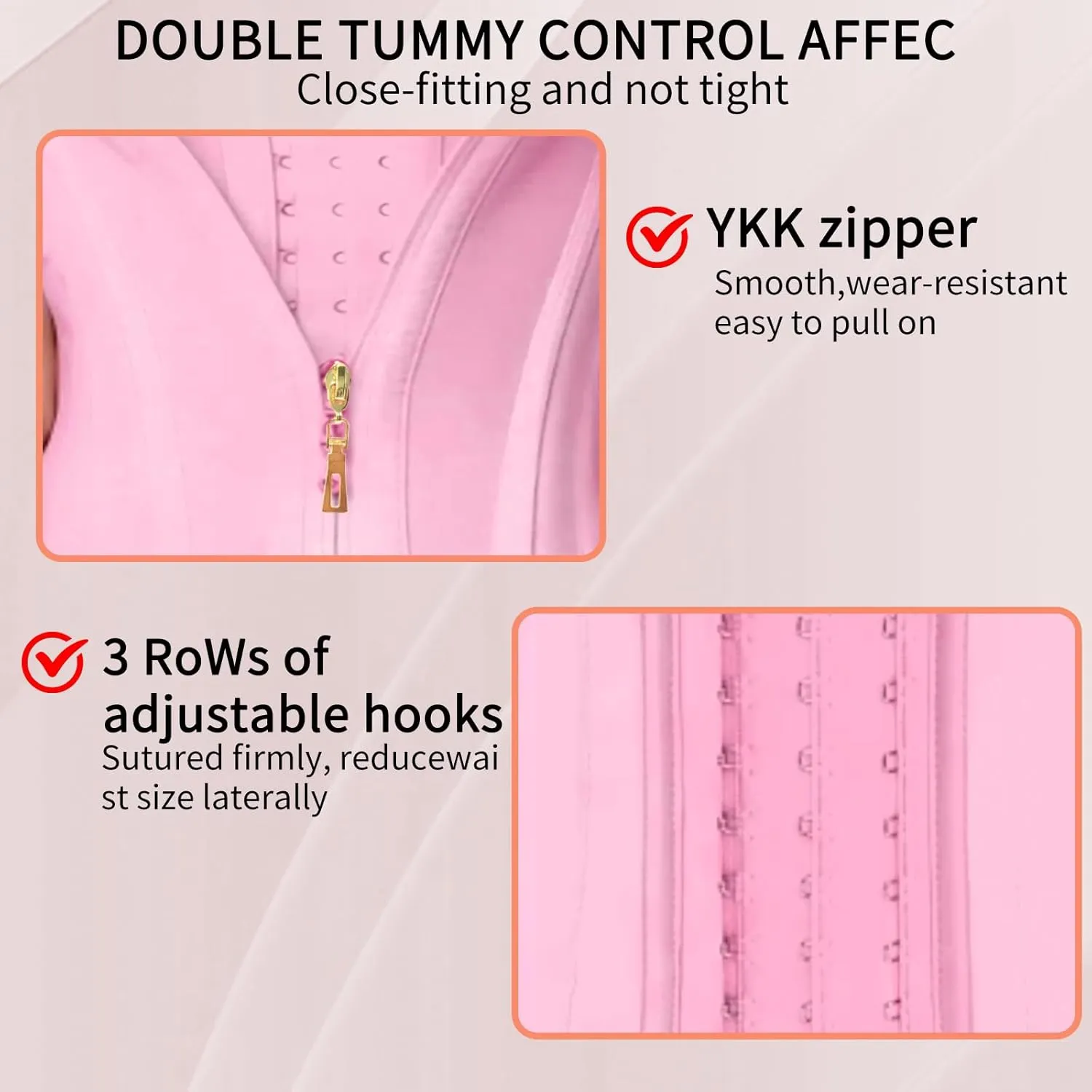 Waist Trainer for Women Tummy Control Sports,Workout Waist Cincher Corset Adjustable Shoulder Strap with Zipper Hook