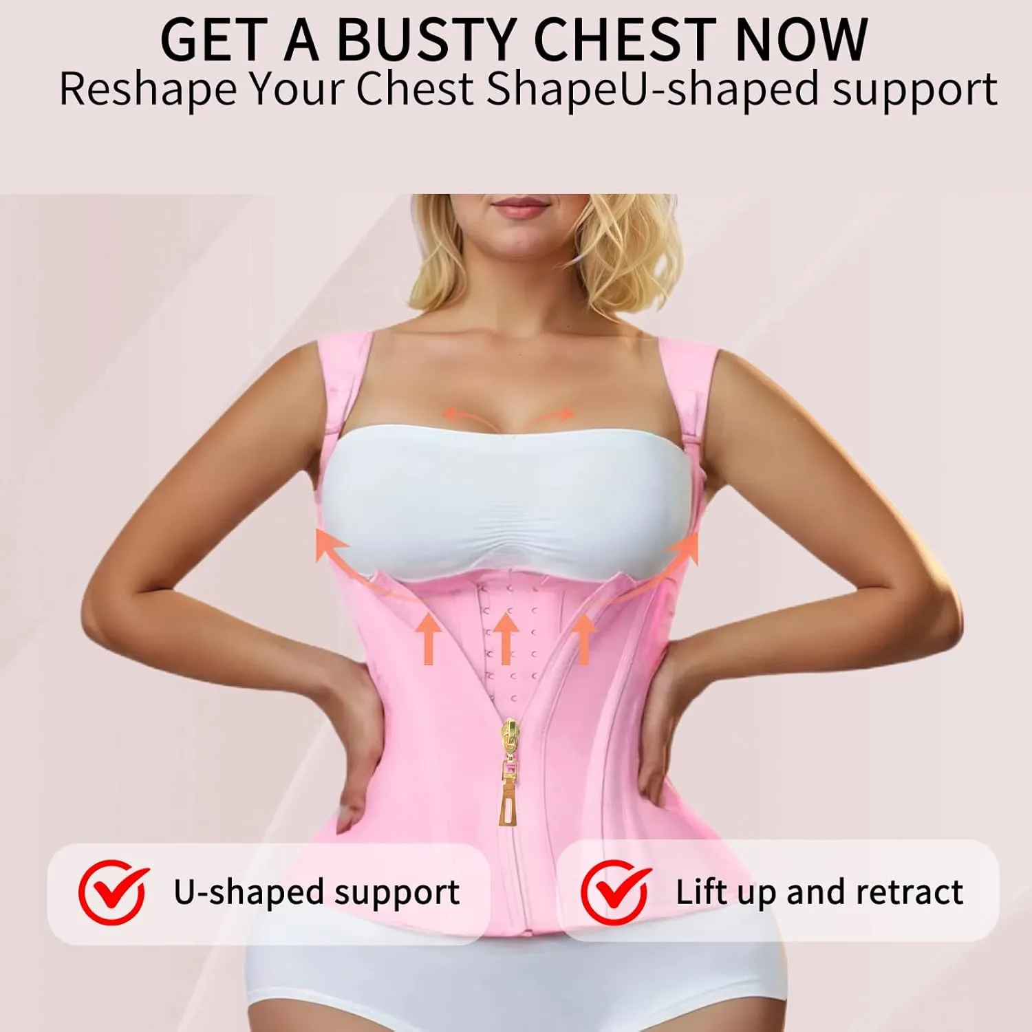 Waist Trainer for Women Tummy Control Sports,Workout Waist Cincher Corset Adjustable Shoulder Strap with Zipper Hook
