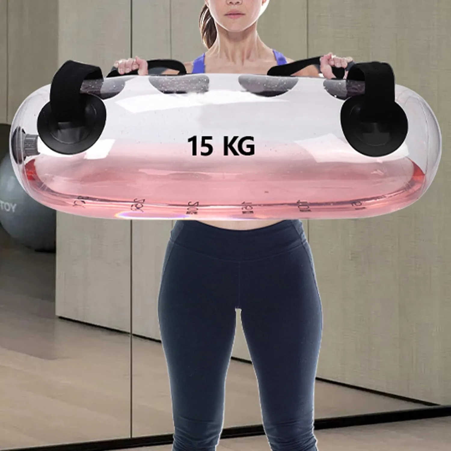 Water-Filled Fitness Bag - Sports Performance Trainer | Full Body Strength Trainer, Water Weights Workout Aqua Bag | Sandbag Alternative Women Men Stability Fitness Equipment for Gym, Living Room