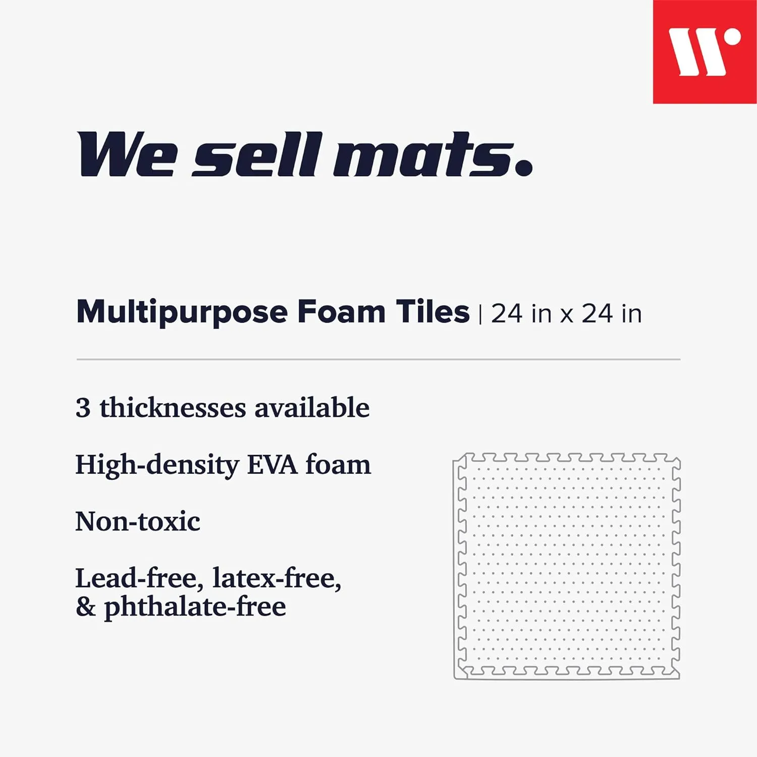 We Sell Mats 3/8 Inch Thick Multipurpose Exercise Floor Mat