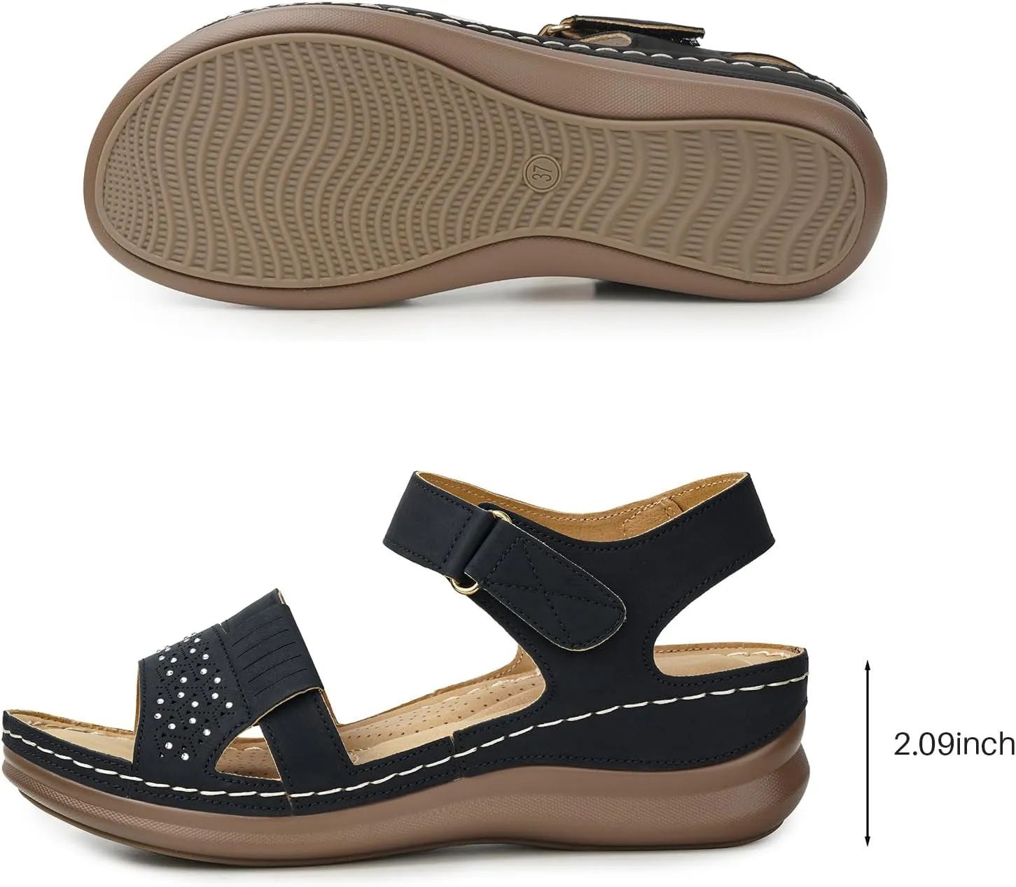 Wedge Sandals for Women Dressy - Comfortable Womens Wedge Sandals Low Heel Walking Flat Shoes
