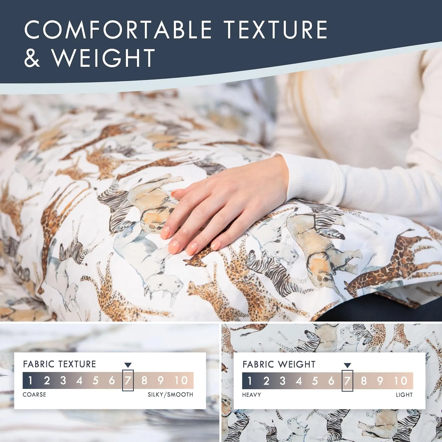 Where The Polka Dots Roam Safari Animals Full Bedsheet Set for Kids - Jungle Adventure Bedding for Explorers, Includes Fitted Sheet, Flat Sheet and Pillowcases - Wildlife Wonders Decor for Boys Room