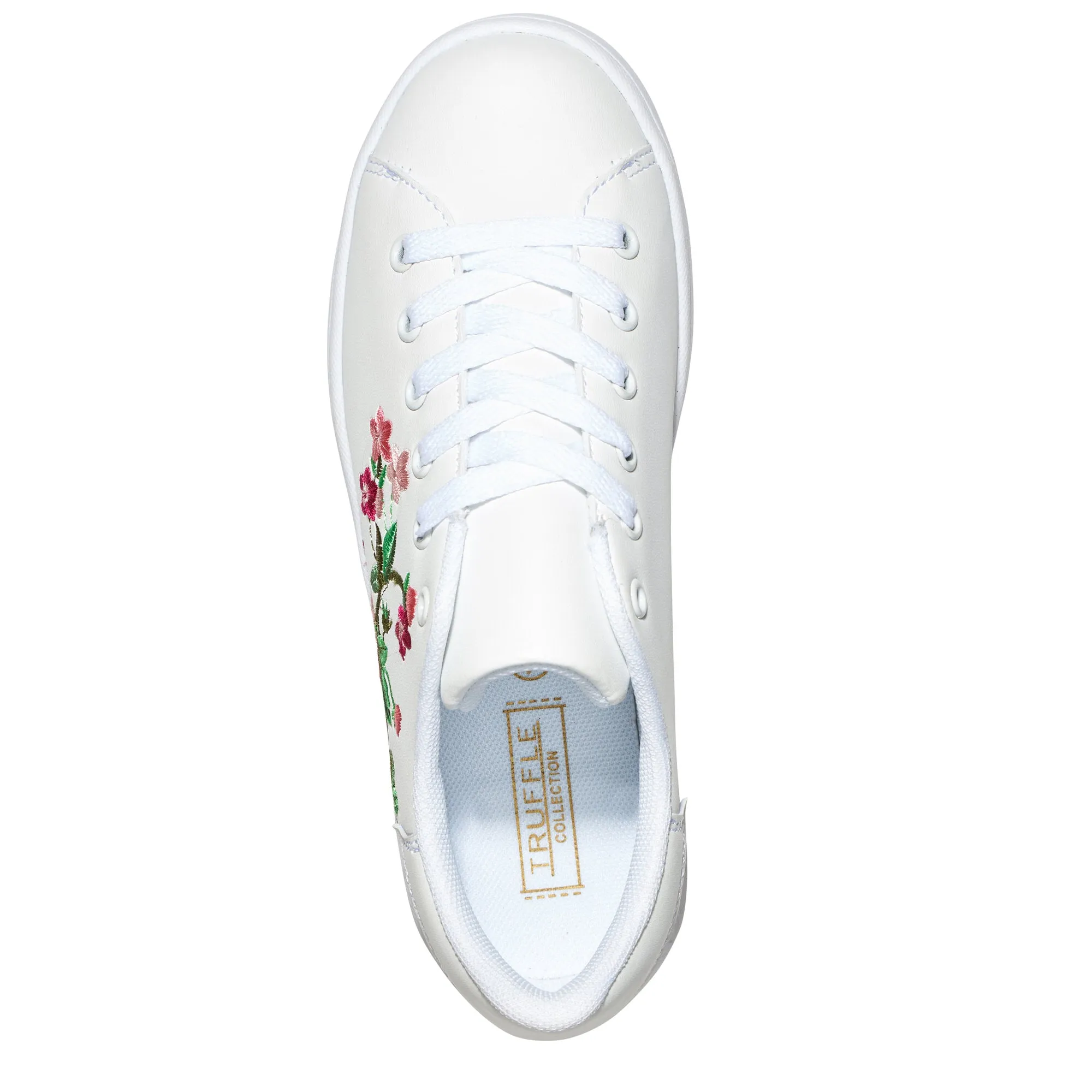 White Floral Lace Up Trainer