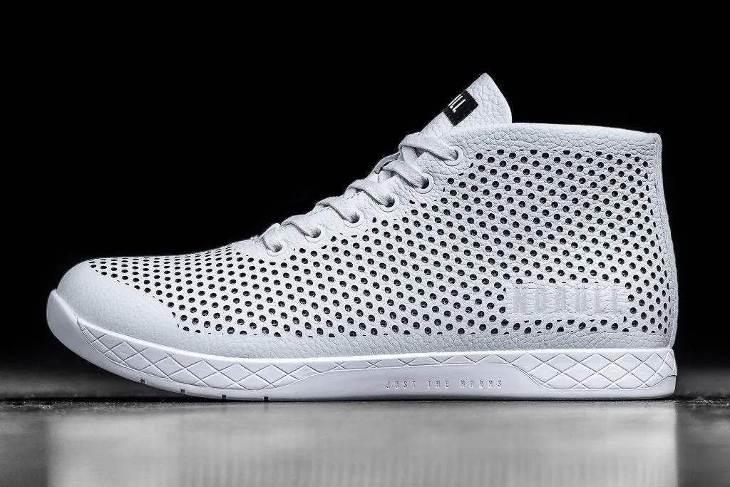 WHITE LEATHER MID TRAINER (WOMEN'S)
